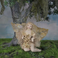 Load image into Gallery viewer, OOAK Porcelain Woodland Fairy Woman Dollhouse Doll Golden Leafy Wings & Flowers