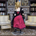 Load image into Gallery viewer, OOAK Flirty Blonde Porcelain Saloon Lady Dollhouse Doll Red Black Dress
