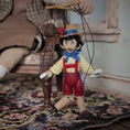 Load image into Gallery viewer, Geppetto and Pinocchio Puppet OOAK Clay Dollhouse Doll Figures 1:12 Scale