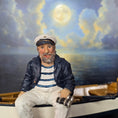 Load image into Gallery viewer, Nautical Boat Captain Seated Old Man Clay/Resin Hand Painted Figure