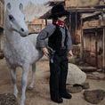 Load image into Gallery viewer, OOAK Cowboy Gentleman Doll Porcelain Western Man w Dueling Pistols 1:12
