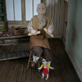 Load image into Gallery viewer, Geppetto & Pinocchio Dollhouse Doll Scene w Stool, Artisan Porcelain Character Set