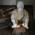 Load image into Gallery viewer, Geppetto & Pinocchio Dollhouse Doll Scene w Stool, Artisan Porcelain Character Set