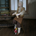 Load image into Gallery viewer, Geppetto & Pinocchio Dollhouse Doll Scene w Stool, Artisan Porcelain Character Set