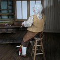 Load image into Gallery viewer, Geppetto & Pinocchio Dollhouse Doll Scene w Stool, Artisan Porcelain Character Set