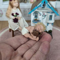 Load image into Gallery viewer, Sleeping Infant Baby Boy Dollhouse Doll With His Teddy Bear OOAK Artisan Signed