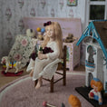 Load image into Gallery viewer, OOAK Clay Carol McBride Seated Little Girl Dollhouse Doll With Roses