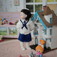 Load image into Gallery viewer, OOAK Brunette Victorian Nautical Schoolgirl Porcelain Dollhouse Doll Little Girl