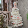Load image into Gallery viewer, RESERVED SUSAN Victorian Lady Dollhouse Doll in Ivory Lace & Blush Silk