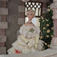 Load image into Gallery viewer, RESERVED SUSAN Victorian Lady Dollhouse Doll in Ivory Lace & Blush Silk
