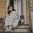 Load image into Gallery viewer, Marcia Backstrom Edwardian Seated Lady Doll in Antique Lace Gown, Quiet Seated Pose