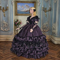 Load image into Gallery viewer, RESERVED SUSAN Beauty Dollhouse Doll Aubergine Silk Gown with Black Lace
