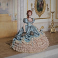 Load image into Gallery viewer, Stacy Hofman Victorian Porcelain Dollhouse Doll Lady with Blue Silk Ball Gown
