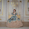Load image into Gallery viewer, Stacy Hofman Victorian Porcelain Dollhouse Doll Lady with Blue Silk Ball Gown
