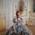 Load image into Gallery viewer, Stacy Hofman Victorian Porcelain Dollhouse Doll Lady with Blue Silk Ball Gown