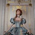 Load image into Gallery viewer, Stacy Hofman Victorian Porcelain Dollhouse Doll Lady with Blue Silk Ball Gown
