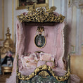 Load image into Gallery viewer, Aurea of Spain Rococo Pink & Gilt Half-Tester Canopy Bed with Painted Panels