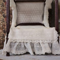 Load image into Gallery viewer, Victorian Dressed White Lace Canopy Bed in Dark Mahogany 1:12 Scale