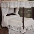 Load image into Gallery viewer, Victorian Dressed White Lace Canopy Bed in Dark Mahogany 1:12 Scale