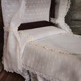 Load image into Gallery viewer, Victorian Dressed White Lace Canopy Bed in Dark Mahogany 1:12 Scale