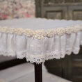 Load image into Gallery viewer, Victorian Dressed White Lace Canopy Bed in Dark Mahogany 1:12 Scale