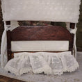Load image into Gallery viewer, Victorian Dressed White Lace Canopy Bed in Dark Mahogany 1:12 Scale