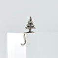 Load image into Gallery viewer, Sterling miniature dollhouse signed tree-shaped Christmas stocking holder