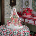 Load image into Gallery viewer, Candy cane gingerbread house on festive table