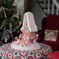 Load image into Gallery viewer, Candy cane gingerbread house, side view 2