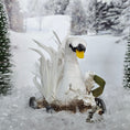 Load image into Gallery viewer, Spun Cotton Swan Pull Cart – OOAK Holiday Miniature by Wendy Addison 1:12 Scale