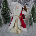 Load image into Gallery viewer, Porcelain Santa Claus Doll with Toys — Handcrafted 1:12 Scale Miniature in Velvet Robe