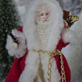 Load image into Gallery viewer, Porcelain Santa Claus Doll with Toys — Handcrafted 1:12 Scale Miniature in Velvet Robe