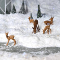 Load image into Gallery viewer, Model deer figures on a snowy landscape with trees in the background