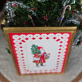 Load image into Gallery viewer, Framed miniature embroidered Victorian Santa Claus, top view