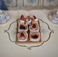 Load image into Gallery viewer, Artisan Miniature Dollhouse Shay Aaron Israel Realistic Pastries on Square Wooden Serving Board