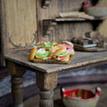 Load image into Gallery viewer, Brunch Bagel Charcuterie Serving Board on a rustic table