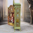 Load image into Gallery viewer, Jill Dianne Green Hand-Painted Fairytale Wardrobe Cabinet with Storybook Murals