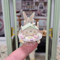 Load image into Gallery viewer, Putz-Style Easter House on Glass Cake Stand Spring Candy Cottage Vintage Artisan