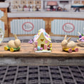 Load image into Gallery viewer, Yellow Easter Sugar House with Pastel Candy Display Centerpiece Miniature