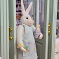 Load image into Gallery viewer, Paris Miniatures France OOAK Lavender Sugar Easter Egg in Painted Metal Basket
