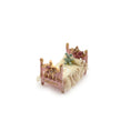 Load image into Gallery viewer, Vintage Artisan Pink & Gold Dressed Bed with Teddy Bear 1:48 Scale Nursery Toy