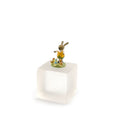 Load image into Gallery viewer, Hand Carved Wooden Folk Art Figurine of a Bunny Conductor with Singing Chicks
