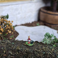 Load image into Gallery viewer, Porcelain Bunny with Water Pail Shelf Sitter Miniature Figurine OOAK