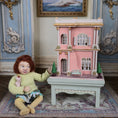 Load image into Gallery viewer, Hemy Eppich Grand Pink & White 1:144 Scale Dollhouse on Painted Table Nursery Display