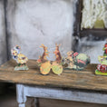 Load image into Gallery viewer, Miniature Antique & Vintage Easter Card Cutouts with Wood Stands (Set of Eight)