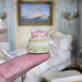 Load image into Gallery viewer, Stacked Floral Decorative Oval Boxes with Pink Silk Ribbon Vintage Artisan