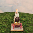 Load image into Gallery viewer, Veronique Lux Bunny Girl Decorating Easter Egg Spring Vignette France