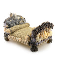 Load image into Gallery viewer, RARE Pamela Goldman Shell-Encrusted Bed with Woven Raffia Coverlet