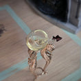 Load image into Gallery viewer, Fatima Doña "Black Moor Goldfish Jumping" Tipped Fish Bowl Sculpture