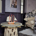 Load image into Gallery viewer, Three-Masted Clipper Ship Red & White Dollhouse Miniature